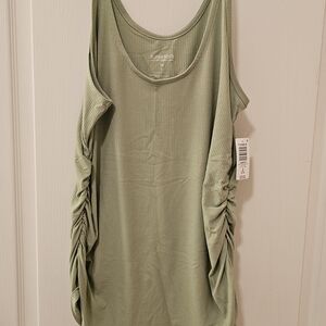 Torrid Supersoft Ribbed Scoop Neck Tank W/ruched Sided